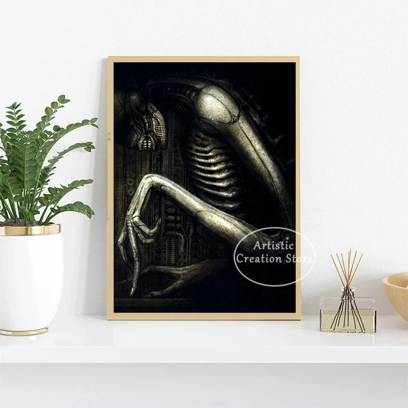 Hr Giger Li Ii Abstract Alien Retro Thriller Poster Wall Art Picture Canvas Painting Modern Art Decoracion Bedroom Home Decor