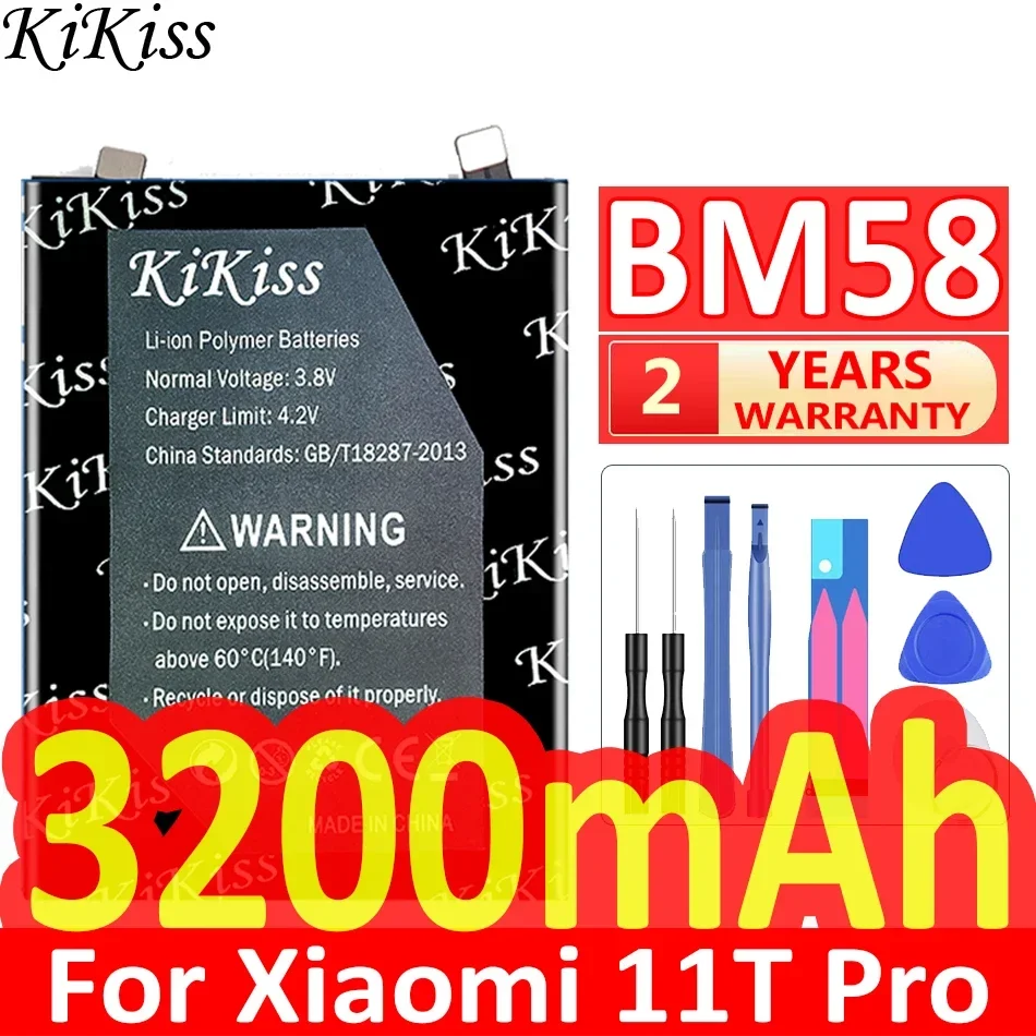 

Мощная батарея 3200 мАч KiKiss BM58 BM 58 для Xiaomi 11T Pro 11TPro 5G Mix 4 Mix4 мобильный телефон