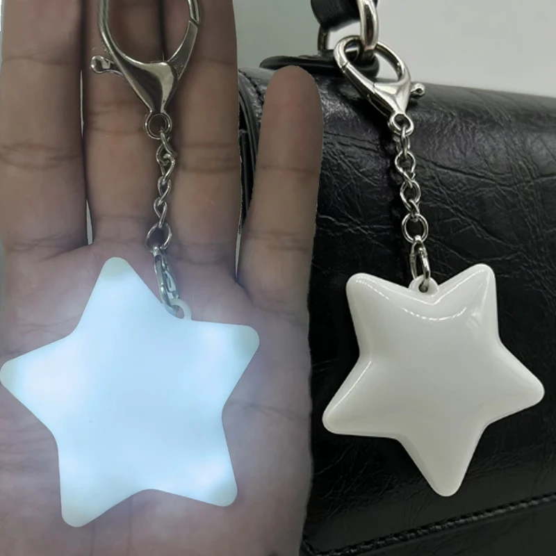 Touch Sensitive LED Charging Light Keychain Automatic Sensor Bed Lamp Light Gift Cute Star Cat Paw Shape Backpack Decor Keyring
