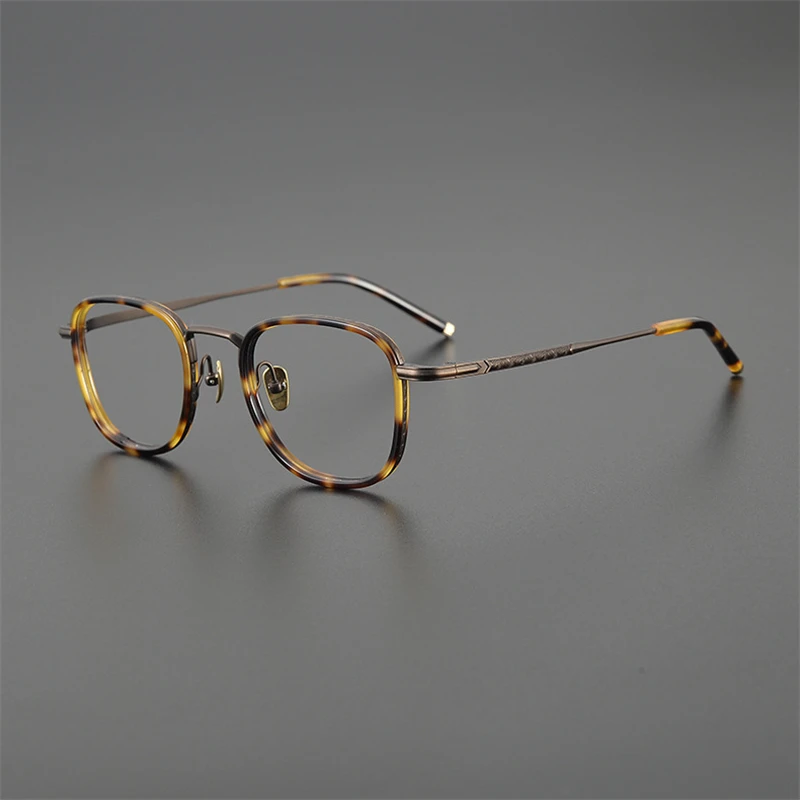 Ultralight Titanium Acetate Eyeglasses Luxury Vintage Fashion Trend Top Level Engrave Retro Square Design Academic High Quality