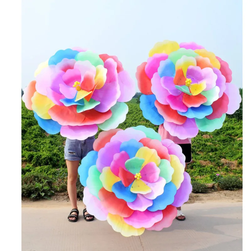 80cm Dance Umbrella Performance Dance Waterproof Beach Umbrella Sports Props Kindergarten Dance Performance Peony Flower Parasol