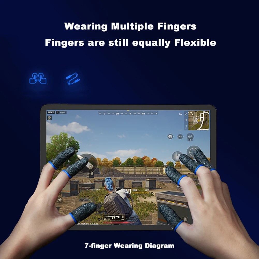 1 Pair Super Thin Gaming Finger Sleeve Breathable Fingertips For Pubg Mobile Games Touch Screen Game Accessories