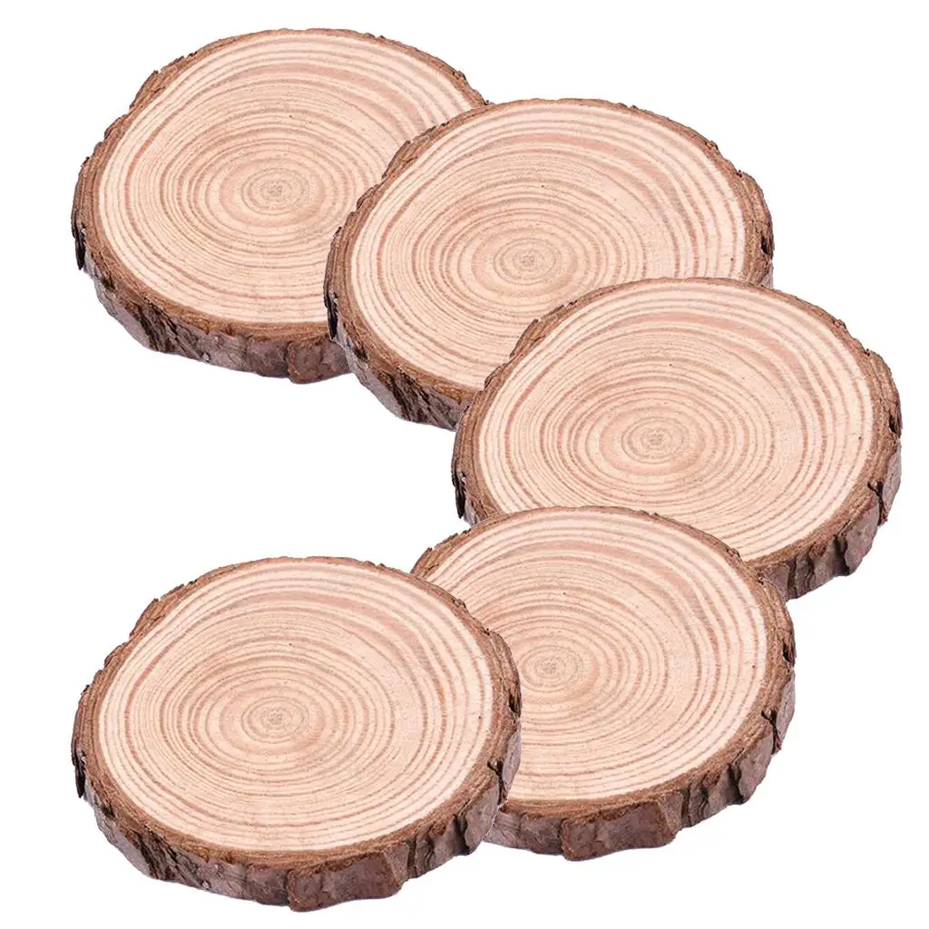 Round Slices of 5 Pieces of Wood 7 to 8 Cm Slices of Wood for Each Piece