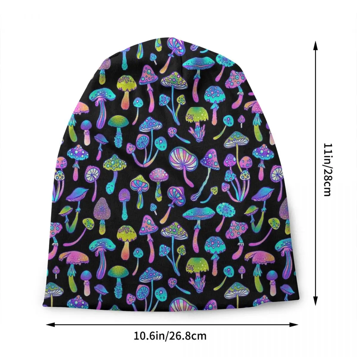 Psychedelic Trippy Magic Rainbow Mushroom Mysterious Boho Skullies Beanies Caps Winter Warm Knit Hat Bonnet Hats Outdoor Ski Cap