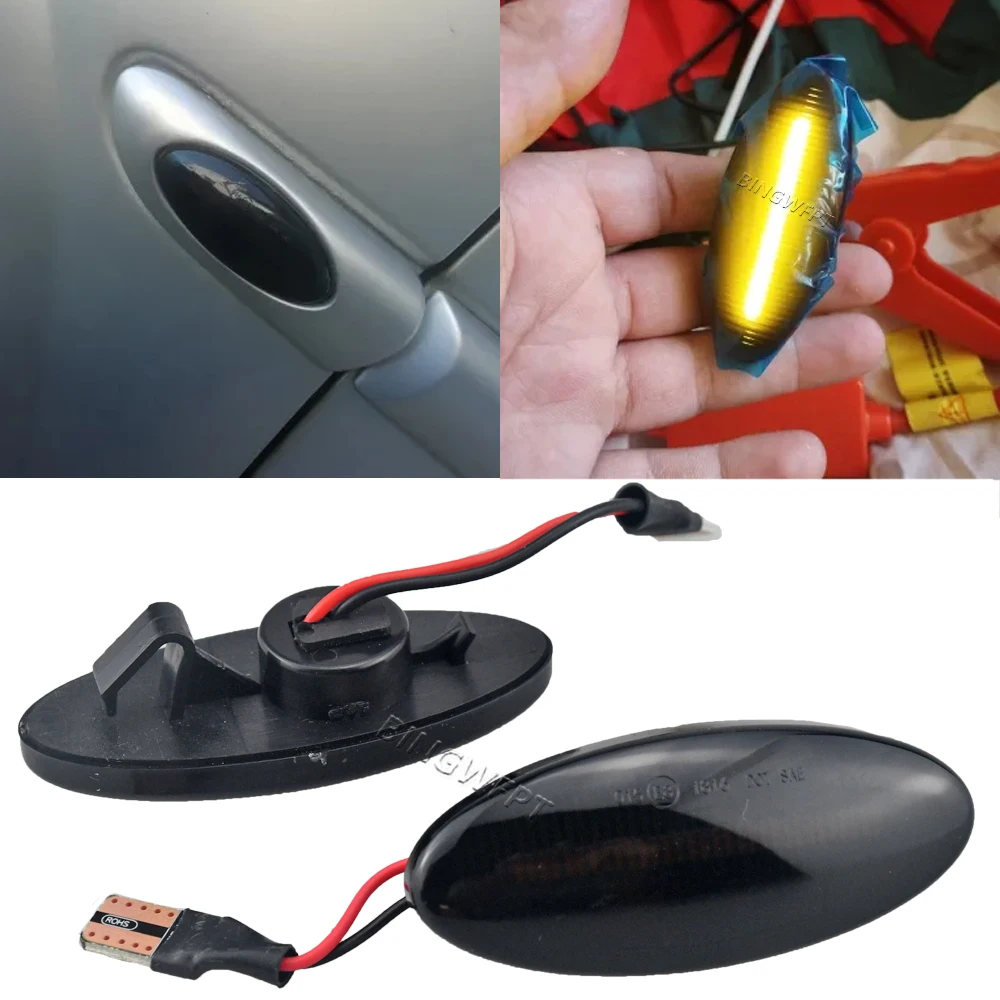 Dinâmico LED Side Marker Light, lâmpada de sinalização, par para Opel Vauxhall Vectra B, MK1, 1995, 1996, 1997, 1998, 1999, 2000, 2001, 2002, 2003