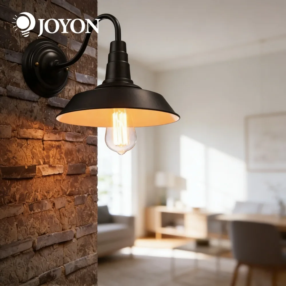 

JOYON черные настенные бра, освещение на гибкой стойке, промышленные светильники для сарая, винтажный настенный светильник для фермерского дома E27