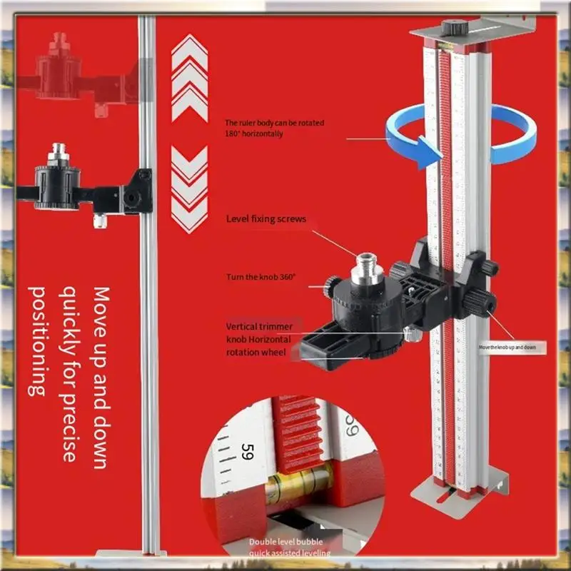 DHDL Level Meter Wall Bracket Laser Level Wall Mount Bracket Alignment Adjustable Level Holder 30Cm