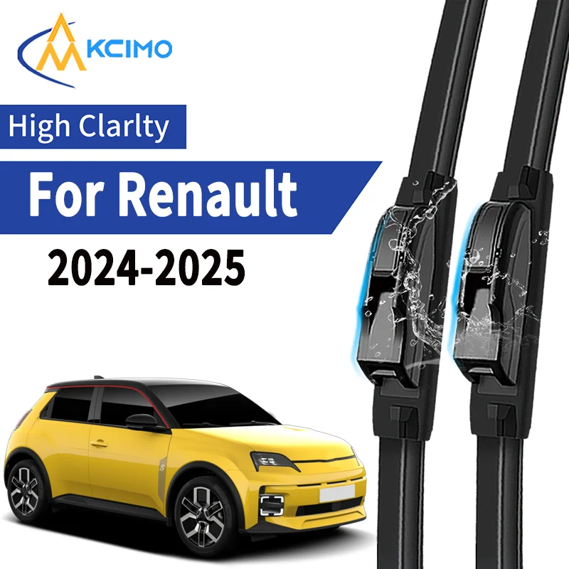 

2pcs Durable Silent Windscreen Wipers for Renault 5 E-Tech 2024-2025 Rubber Wiper Blades Quiet All-Weather Car Accessories