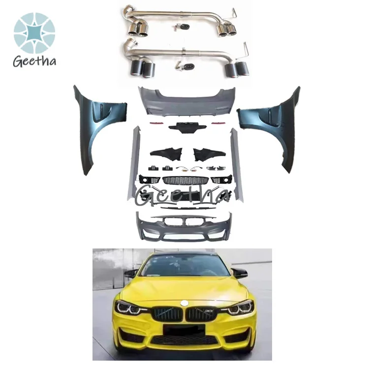 

For Factory Sales PP Front Rear Bumper Side Skirts Iron Fenders M3 M4 Style Upgrade Body Kit for BMW 3 Series F30 F35