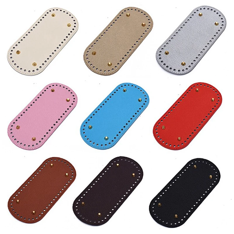 New【22*10cm Long Bottom Knitted Bag PU Leather Bag Base Handmade Bottom With Holes Diy Crochet Bag Bottom Accessories】