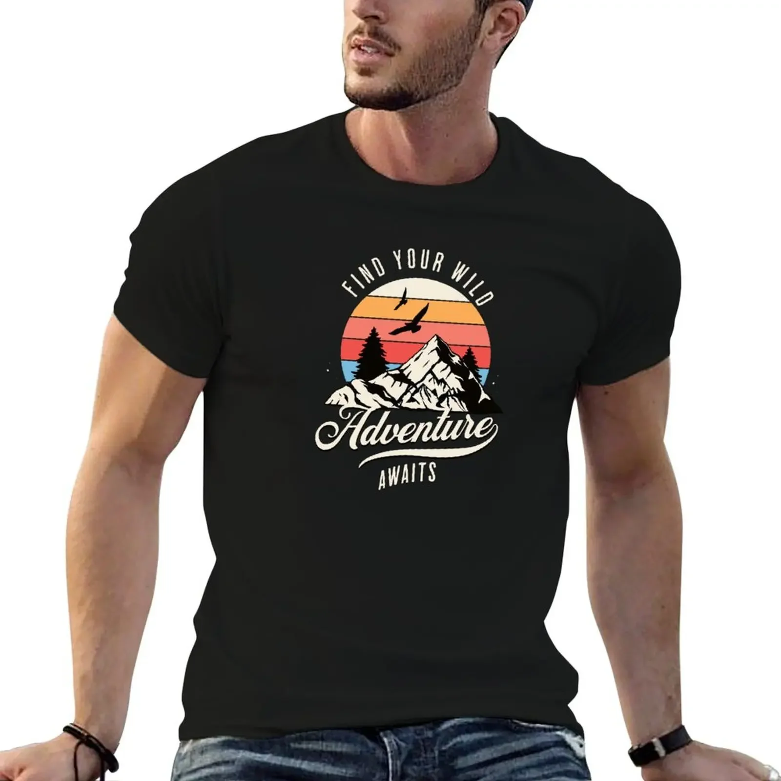 

Outdoor adventure Find your wild, Adventure awaits T-Shirt affliction shirts cheap stuff oversized graphic tee mens clothing