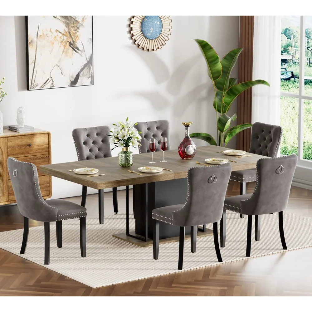 7 Piece Dining Table Set, 78.74