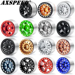 AXSPEED 4Pcs Metal 1.0 Beadlock Wheel Rims Hubs for 1/24 Axial SCX24 AX24 FCX24 FMS, 1/18 TRX4M Bronco Defender K10 F150 Parts