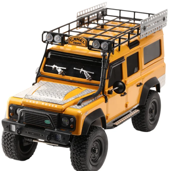 Mn111 Rc Crawler Metal Upgrade Parts Front Bumper Rearview Mirror Rain Visor Camel Trophy For 1/18 Scale Land Rover Defender
