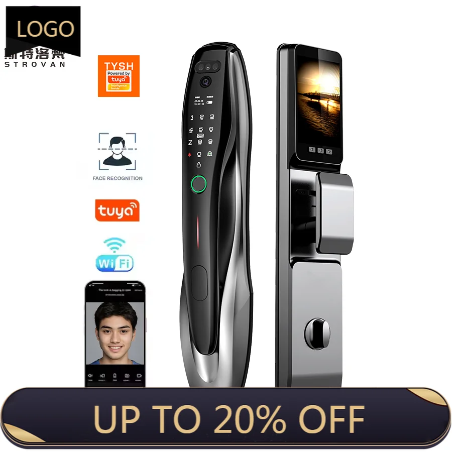 

STLF Ai Tuya Video Intercom Smart Lock Automatic Biometric Lock Wifi App Combination Home Security Fingerprint Lock