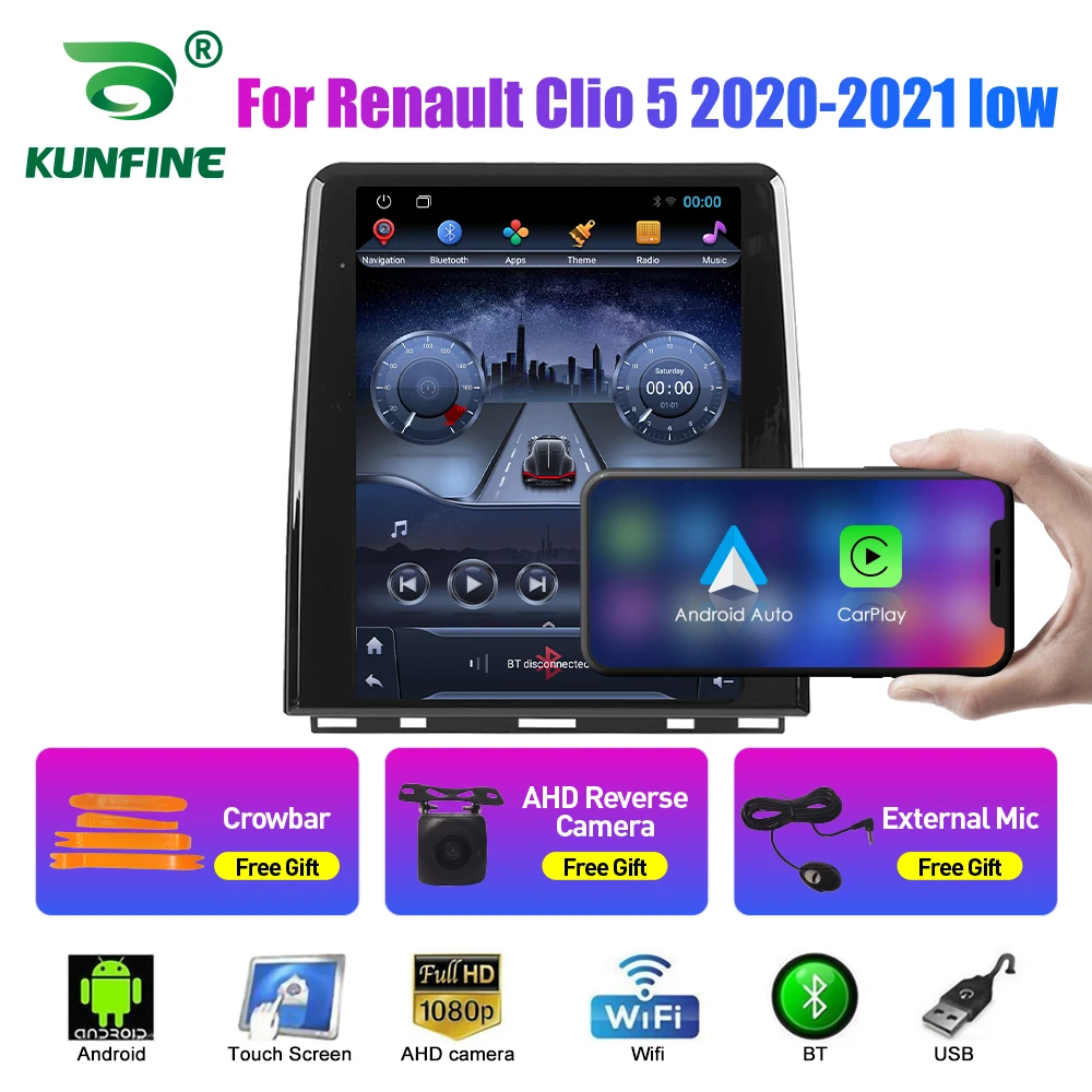 

9.7" Tesla Style 2 Din Android Car Radio For Renault Clio 5 2020-2021 Low Stereo Car Multimedia Video Player DVD GPS Navigation