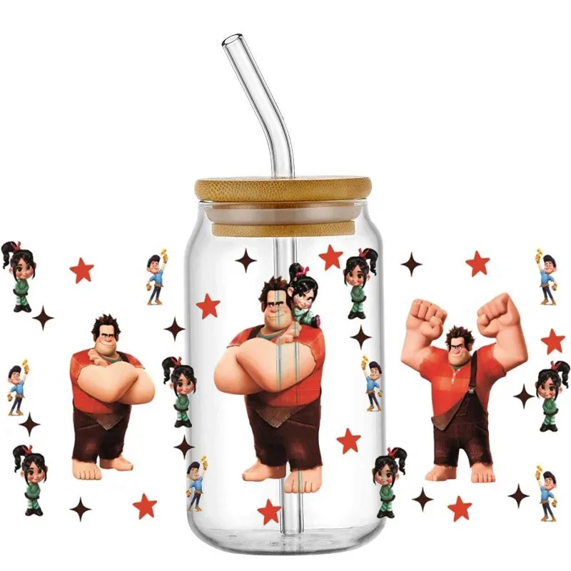 

HOT Cartoon 3D Cartoon 16oz Libbey Glasses UV DTF Cup Sticker Mug Wrap Transfer Sticker Selfadhesive Washable DIY Custom