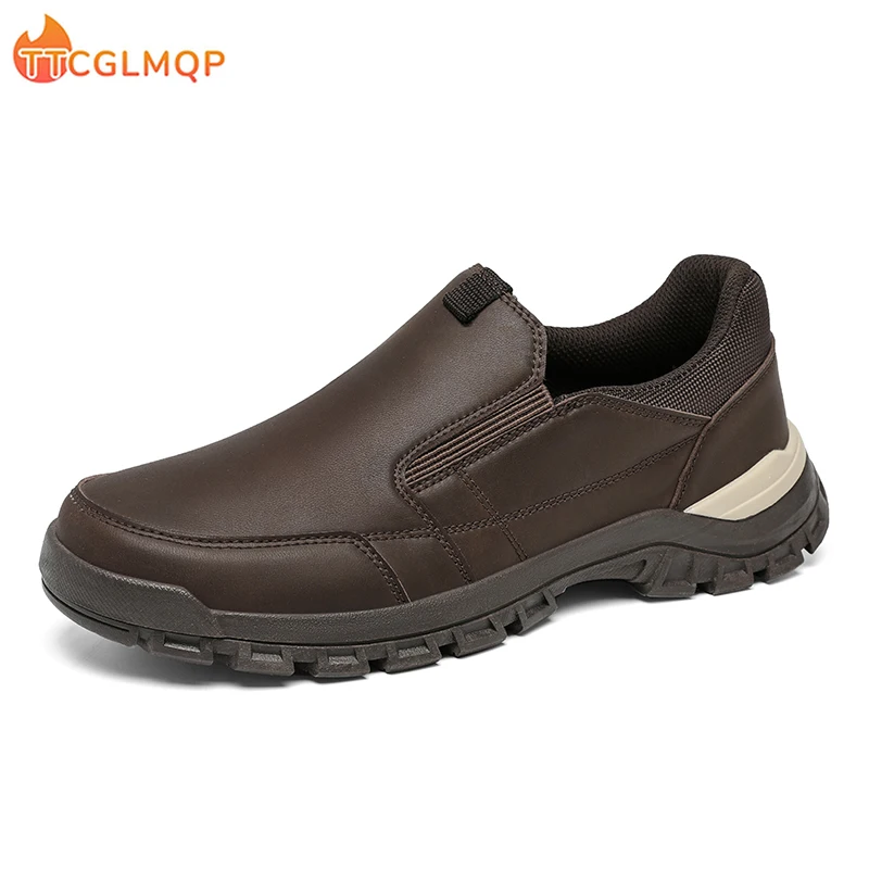 

2025 New Men Casual Shoes Handmade Leather Loafers Comfortable Men's Shoes Quality Split Leather Flat Moccasins Men Sneakers