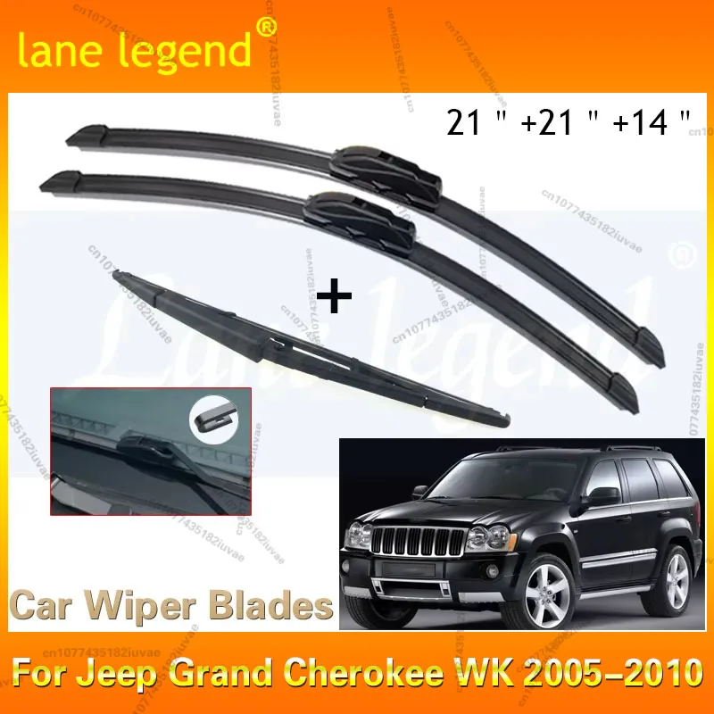 

Wiper Front & Rear Wiper Blades Set Kit For Jeep Grand Cherokee WK 2005 2006 2007 - 2010 Windshield Windscreen Window 21"21"14"