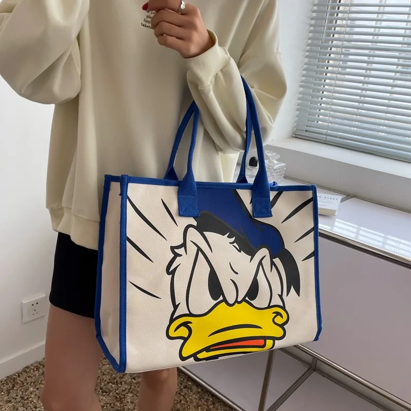 Disney torba o dużej pojemności dziewczęce proste płócienne torby torba na ramię studenckie z nadrukiem duże torby crossbody