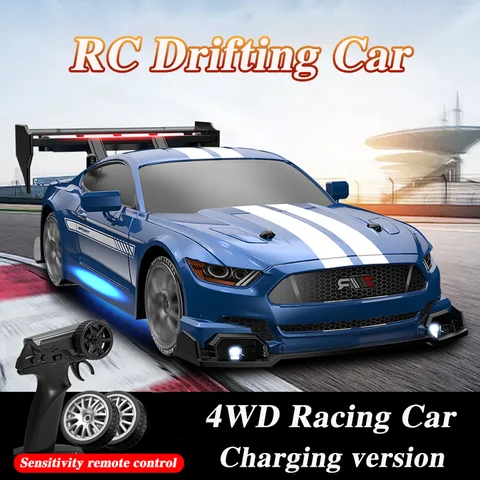 4륜구동 RC 드리프트 자동차 리모컨 GTRPRO 모델 충전식 4x4 레이싱 RTR 무선 조종 트럭 자동차 장난감 선물 (남아 여아 어린이 성인용)