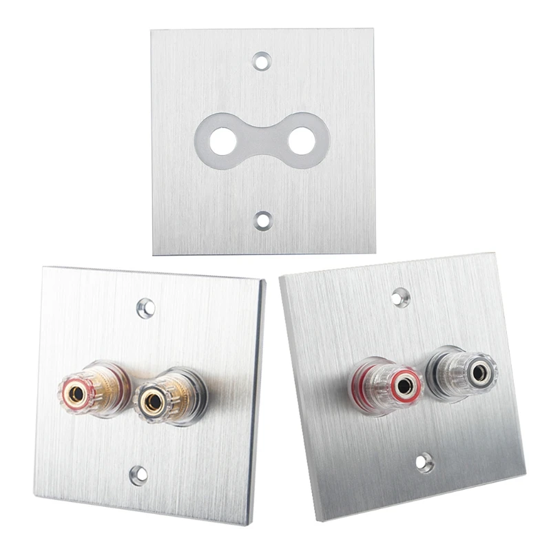 Aluminum Alloy Wall Plate Home Theater Binding Post Gold Plated Copper Quad Sound Rhodium Plated Speaker Part