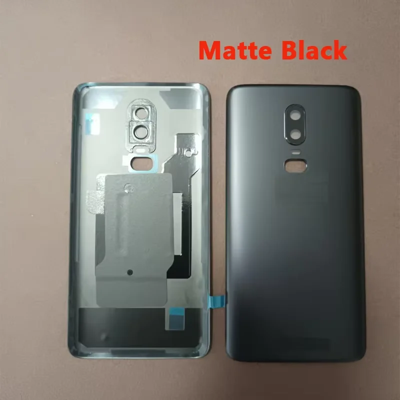A+++ Glass Back Door Lid For Oneplus 6 Battery Door Back Cover Rear Housing Case Replacement Parts+Camera Lens+Adhesive Sticker