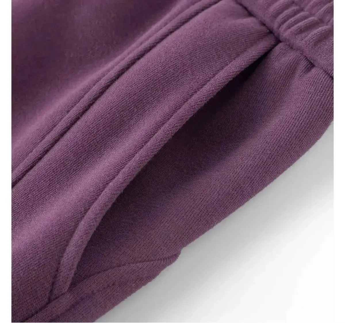 Gerade geschnittene, weit geschnittene Hose in Merlot-Lila, schlankmachend, für Frühling und Herbst, locker fallend, sportliche Jogginghose im koreanischen Stil. – Detail 10