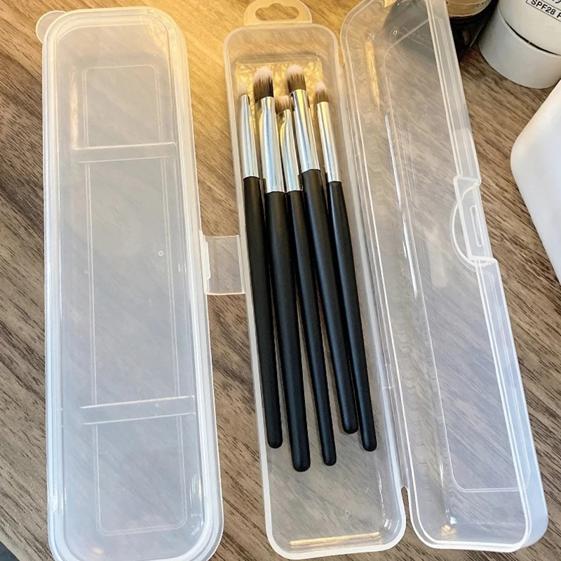 1Pc trasparente rettangolo unghie pennello scatola di immagazzinaggio Buffer File Nail Art strass decorazioni Nail Art Equipment Tools Case