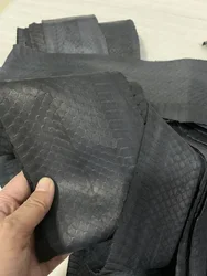 Large size Black Leather Snake Skin, Matte surface, Printing, Phone Case,Belt, DIY,Handmade Watch Strap, Making Materials