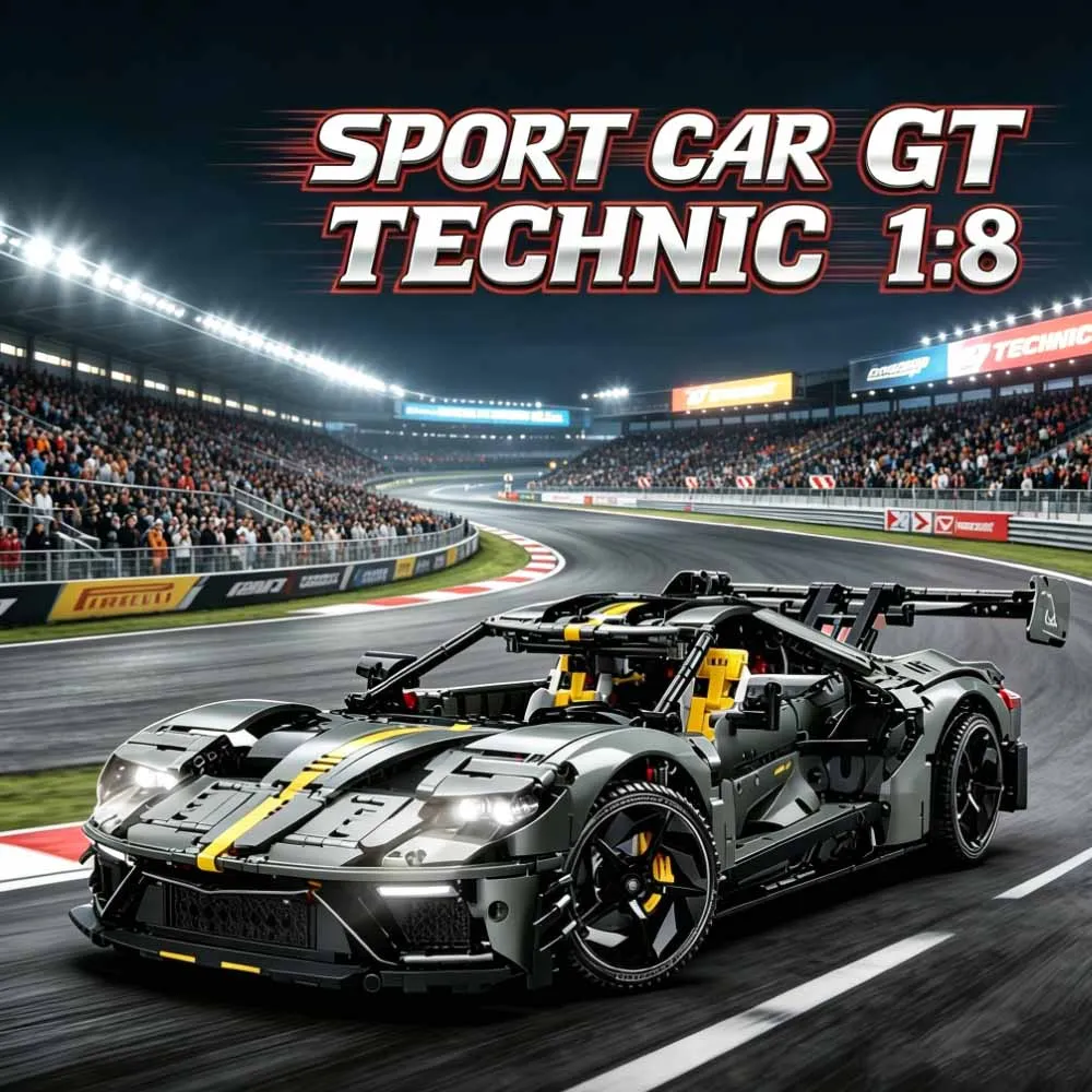 

In Stock GT mansoryy 1:8 Size Building Blocks Sports Car Technical Model kit Christmas Desktop Gift for adult Puzzle 3402pcs