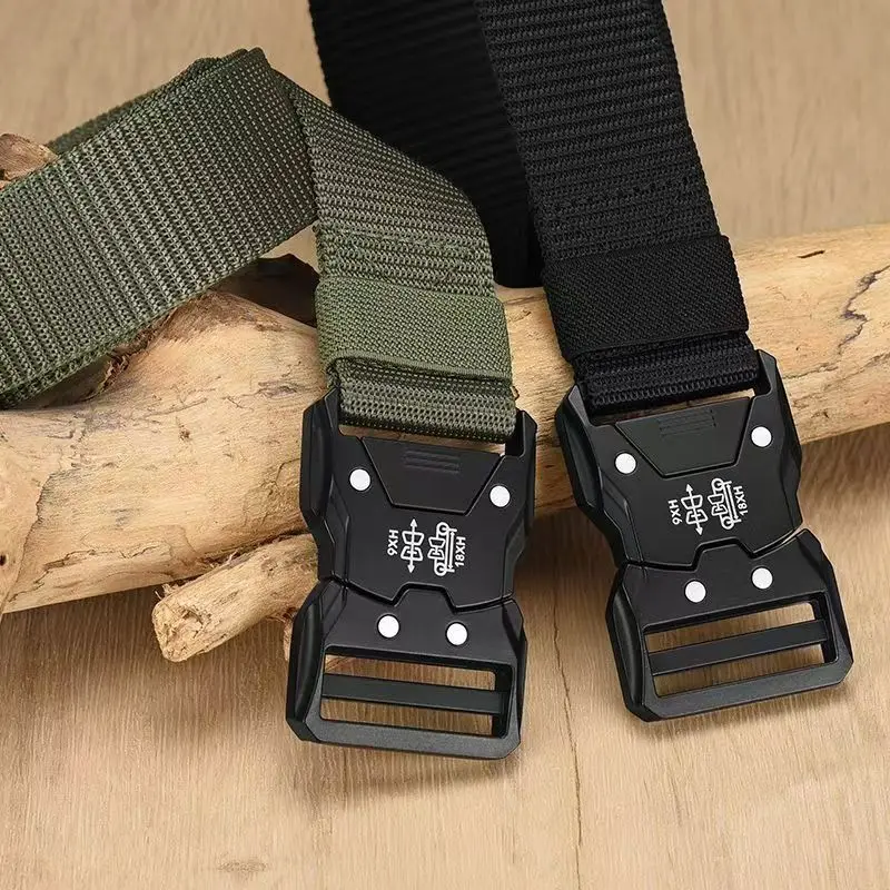 Herren-Gürtel mit Schnellverschluss-Schnalle für Outdoor-Sportarten, Multifunktionaler, Atmungsaktiver, Schnell Trocknender, Dicker Nylon-Gürtel für Männer – Detail 2