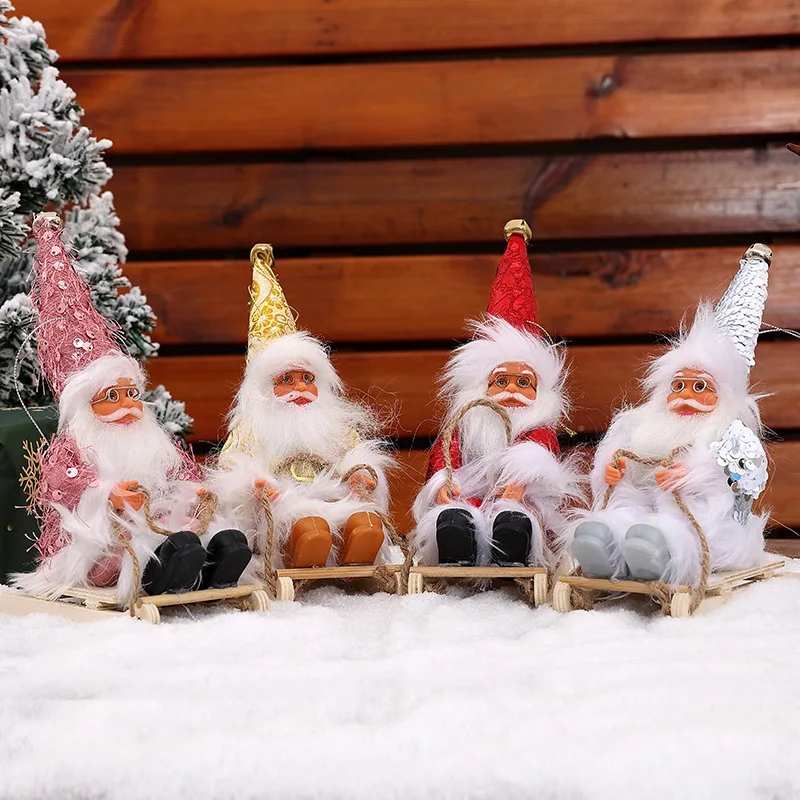 Christmas Sled Santa Claus Doll Decoration Xmas Tree Hanging Ornaments Christmas Decorations for Home 2026 Navidad New Year Gift - Image 2