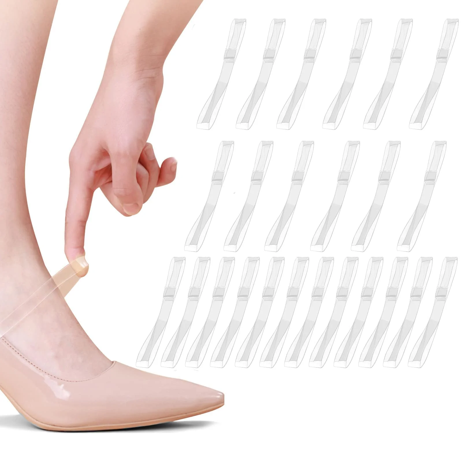 10pairs Invisible Elastic Silicone Transparent Shoelaces High Heel Shoes Clear Shoe Laces Straps Holding Loose Ankle Shoelace