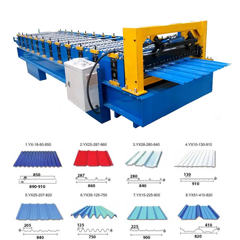 Roof Sheet Making Machine Corrugated Double Layer Roofing R Panel Tile Iron Sheet Making Manufacturing Roll Forming Machine