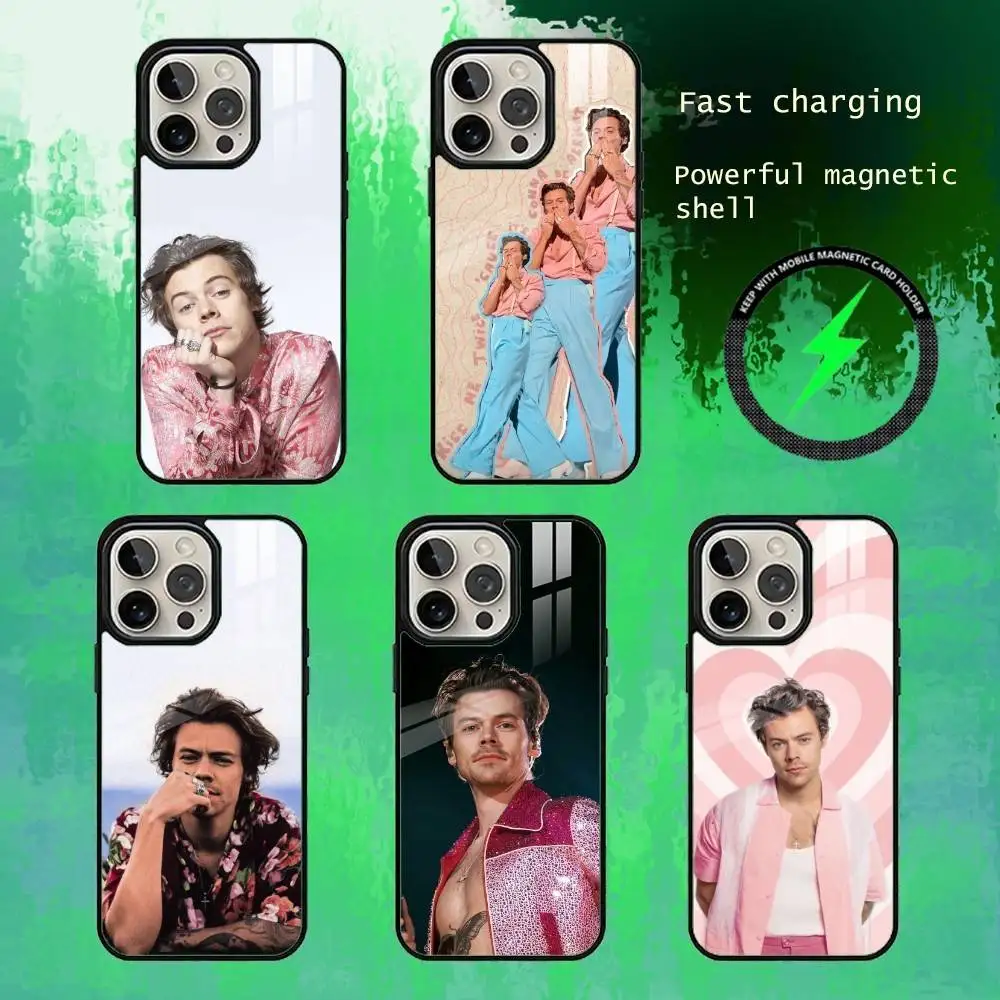 

H-Harry S-Styles Phone Case For iPhone17,16,15,14,13 Plus,Pro Max Magnetic For Magsafe Wireless Charging