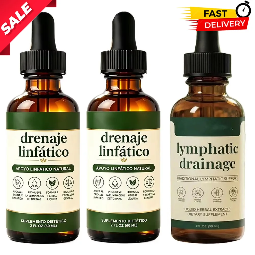 Natural Lymphatic Drainage Support Drops 59/60ml,Body Balance Supplement for Fluid Retention & Swelling, Herbal Formula