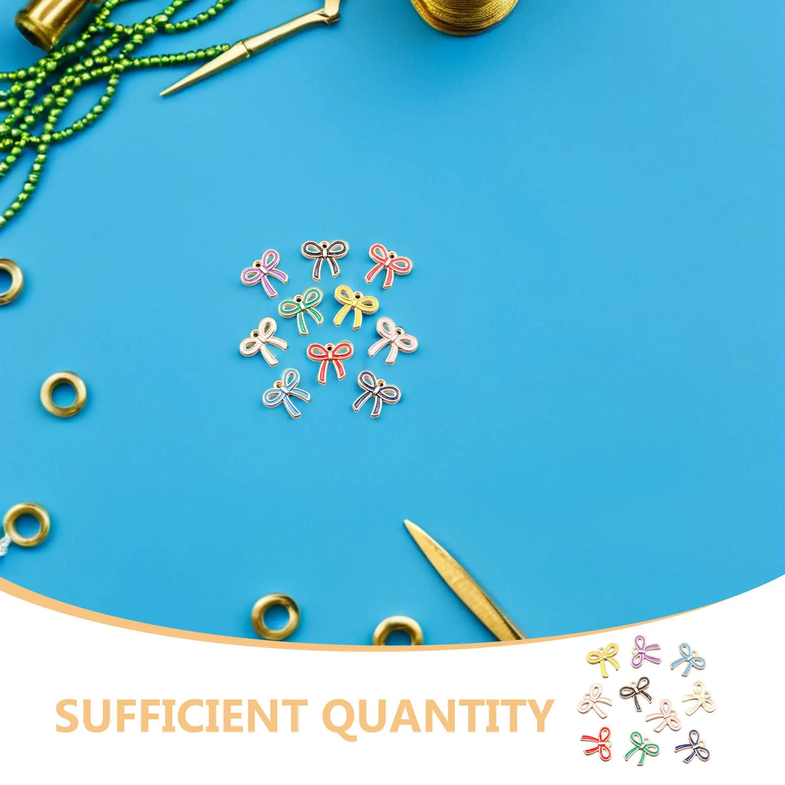 50 قطعة قلادة القوس الملونة سحر سبيكة صغيرة لطيف Bowknot موصلات DIY بها بنفسك صنع المجوهرات سوار قلادة الحرفية