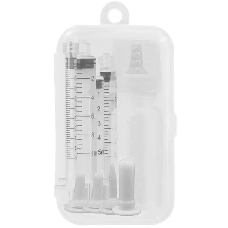 Mangiatoia per gattini appena nati bottiglie per mangiatoia per neonati per cuccioli di allattamento Set di bottiglie per allattamento riutilizzabili con scala trasparente Mark Soft Feeder per