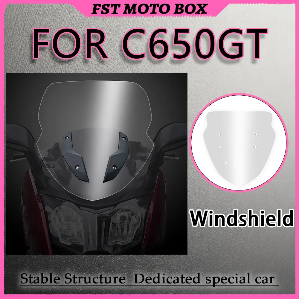 FOR C650GT Windshield Curved Touring Design Heightened Thickened Chest Protective Imported Modified for Maxi-Scooter GT Models