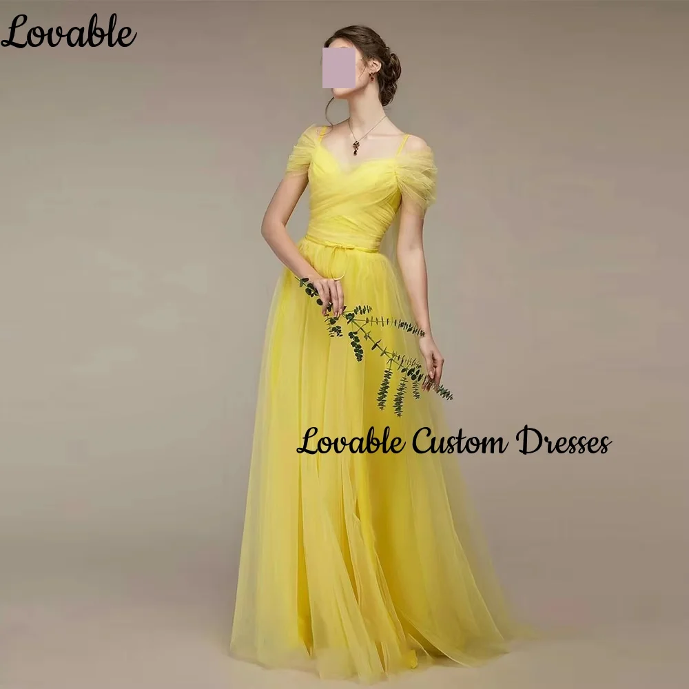 Robes de soirée personnalisées, ligne a, épaules dénudées, longueur au sol, pour femmes, élégantes, luxe, à volants, fermeture éclair, manches courtes
