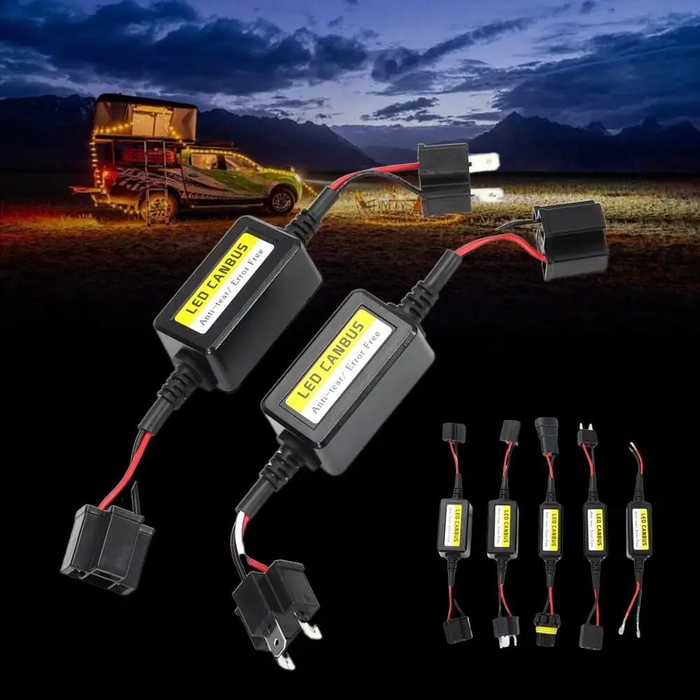 Black 12V Anti-Flicker Resistor Controller LED Canbus Decoder Automotive LED Decoder Fault Eliminator