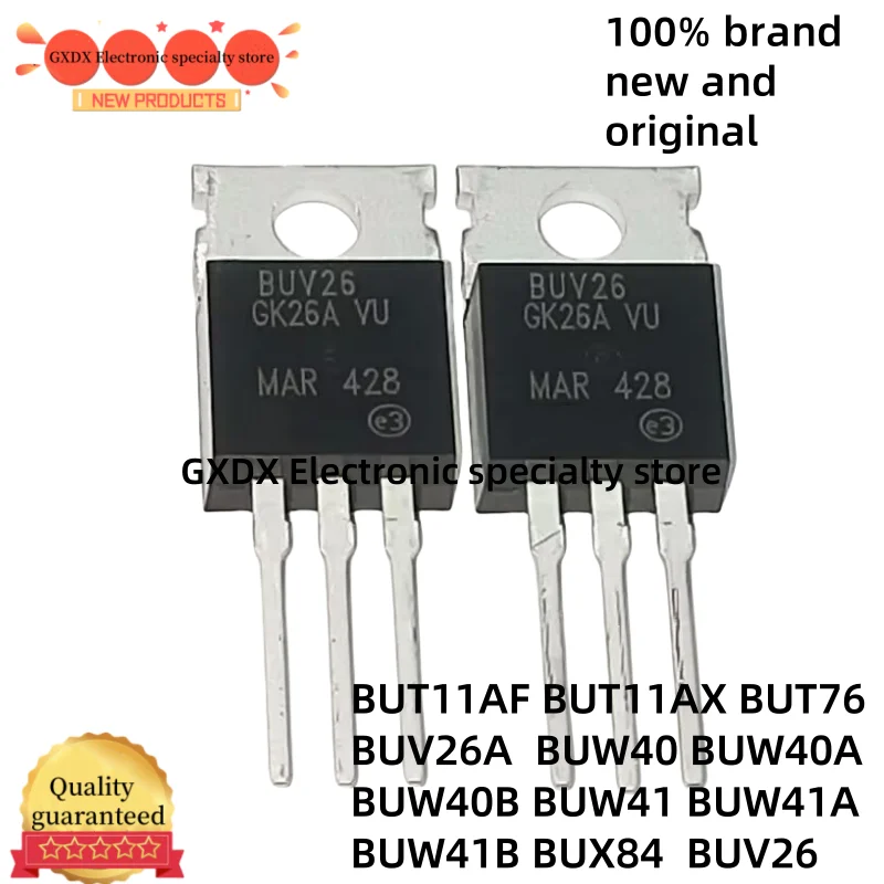 10 قطعة 100% جديد جودة BUT11AF BUT11AX BUT76 BUV26A BUW40 BUW40A BUW40B BUW41 BUW41A TO-220 BUW41B BUX84 BUV26 الالكترونيات