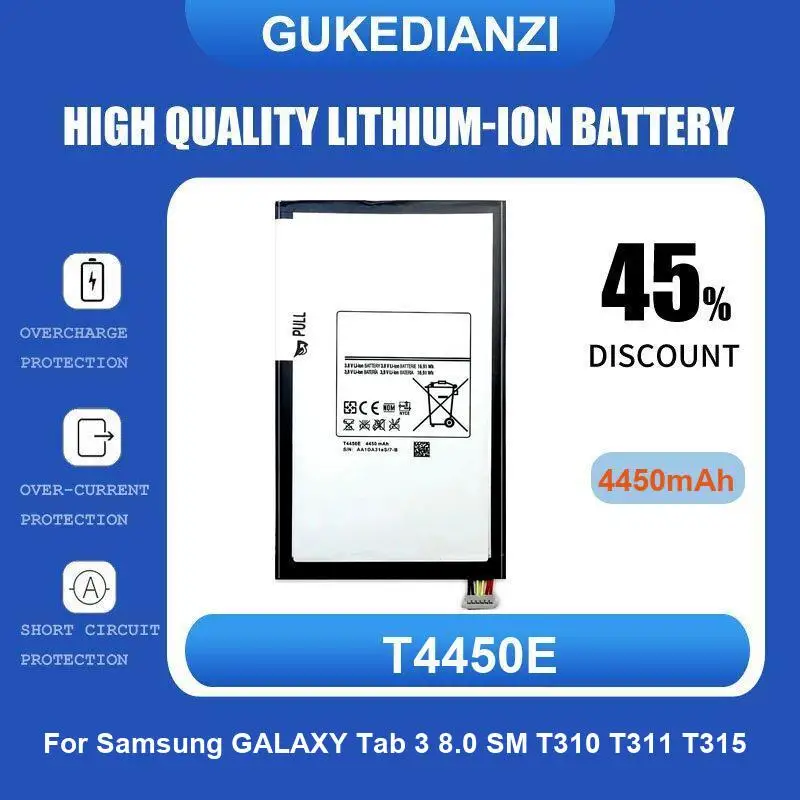 

T4450E Аккумулятор для планшета Samsung Galaxy Tab 3 8,0 SM T310 T311 T315 4450 мАч Высокое качество