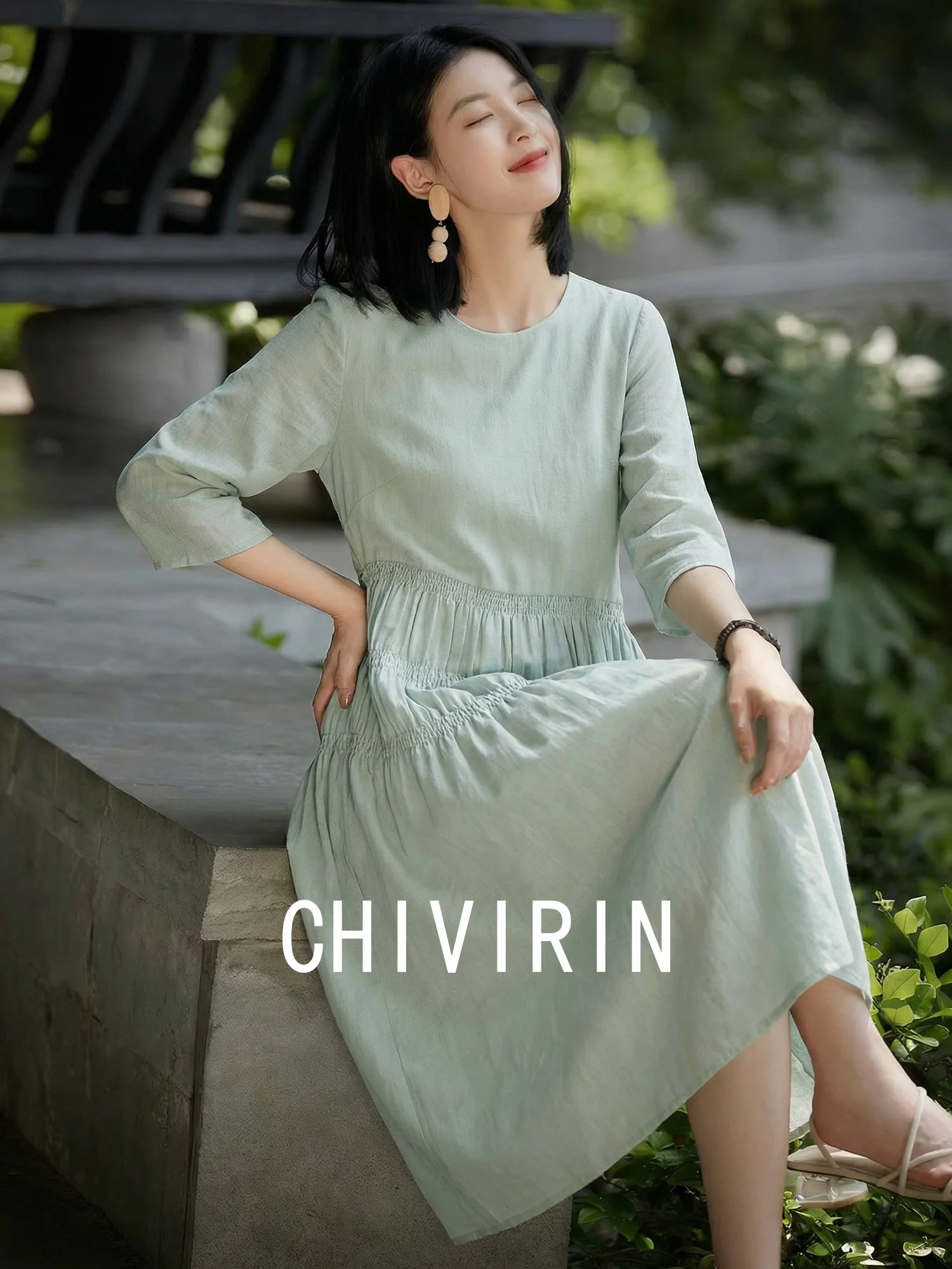 

Новая женская драпированная юбка Chivirin весна-лето, средней длины, из мягкого дышащего полиэстера, А-силуэт