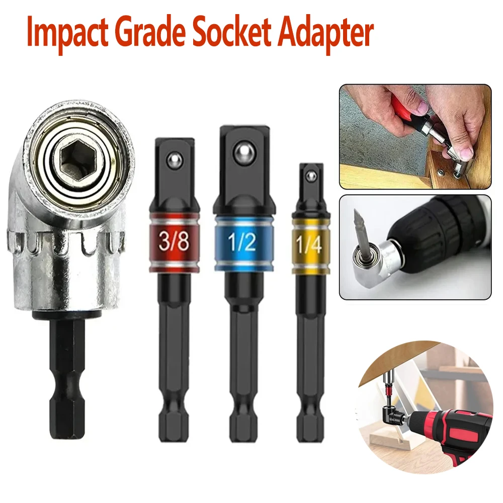 Impact Grade Socket Adapter 105 Degree Angle Driver Extension Set Screwdriver Holder Extension Drill Bits Power Hand Tool Part