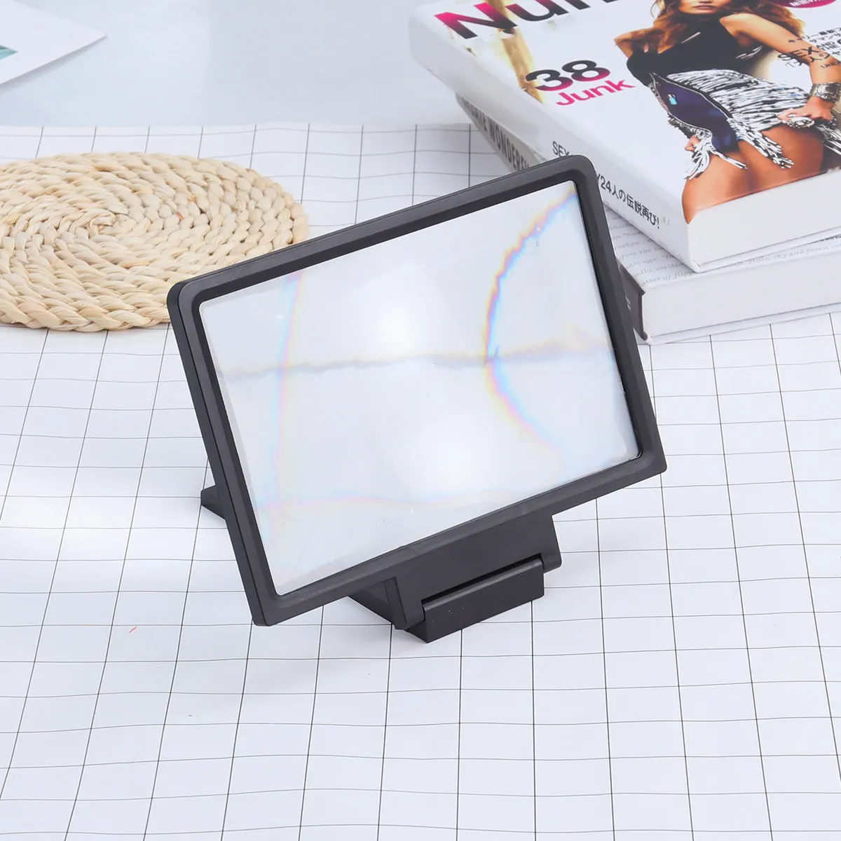 Universal 3X Phone Screen Magnifier for Cell Phones Hd Visual Relief Foldable Holder Stand Screen Amplifier for Movies Reading