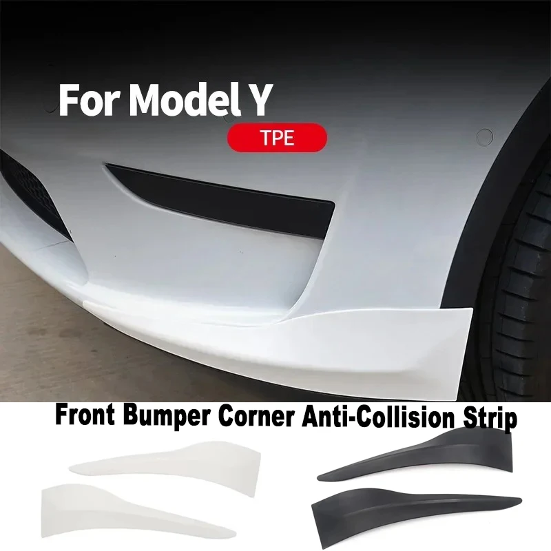 

For Tesla Model Y Front Bumper Corner Anti-Collision Strip Front Bar Crash Protective Cover Trim Modified Accessories 2021-2024