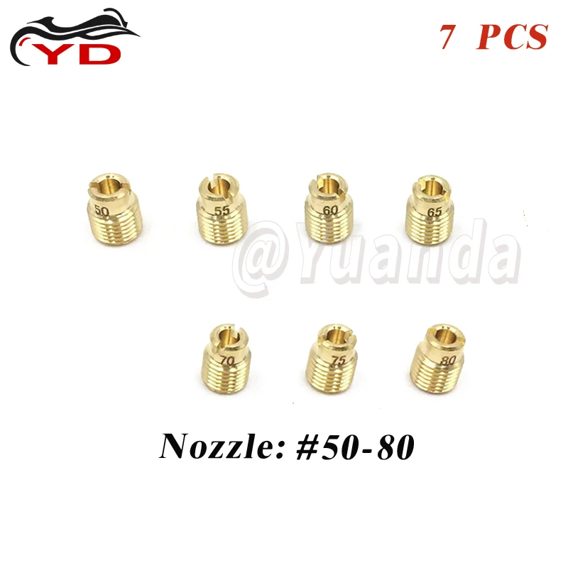 Honda Motorcycle Carburetor Main Nozzle Jets #50 55 60 65 70 75 #80 For Predator 212cc  GX160 GX200 Mini Bike Go Kart