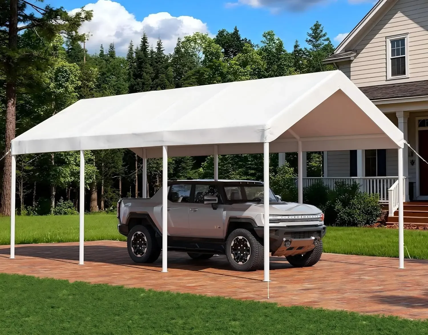 

10x20 FT Carport Heavy Duty Car Canopy with Tarp & Wind Resistance Portable Garage Car Tent Outdoor Car Port with, Customized
